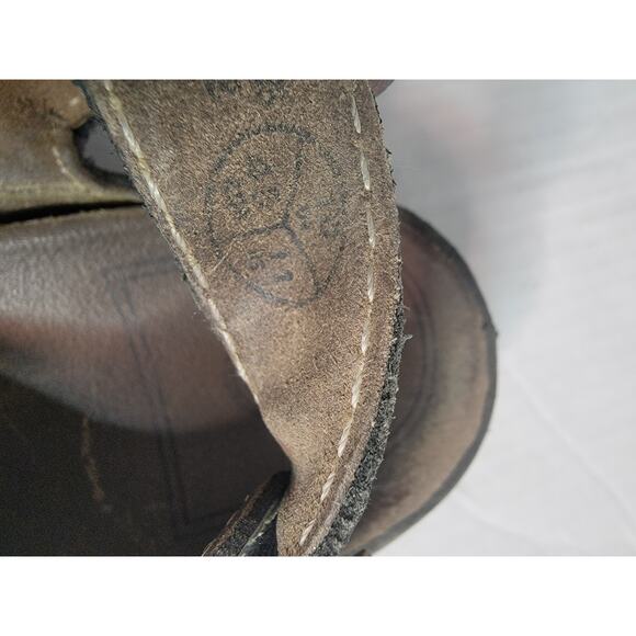 DR MARTENS Y2K Vtg UK 10 Black Distressed Leather Fisherman 